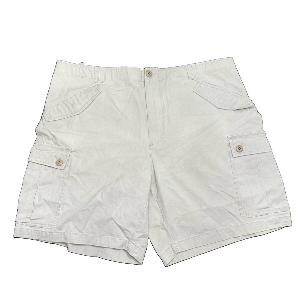 American Eagle Military Cargo Shorts Men's 40 Stone Canvas Grunge Utility Y2K